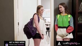 Lesbian babes Hazel & Samantha go wild in public