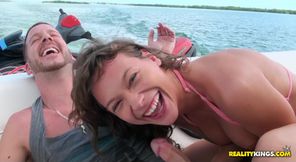 Surrender to Latina blonde fire in a daring outdoor car escapade