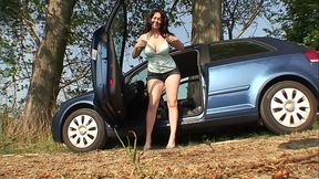 Roadside Blowjob with Britney Swallows! Busty Amateur Cum Bucket gets Facialed &amp_ Chugs a Mouthful of Spunk