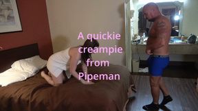 Pipeman returns for a quickie morning creampie (1080p)