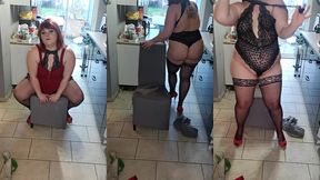 strip-tease n°6exib devant une baie vitree