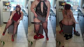 strip-tease n°6exib devant une baie vitree