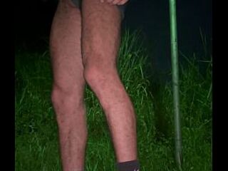 Large cock exhibitionism at the homosexual hookup spot