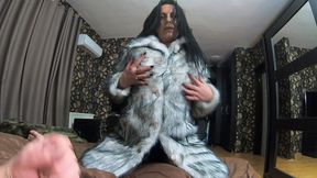 milfycalla- face fuck,cum play while wearing a hot grey fur-coat and long boots 214