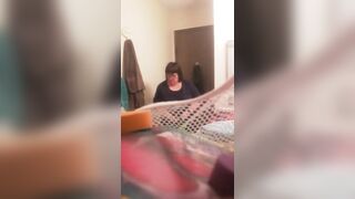 BBW mother into law taking a shower with her fat titted part one