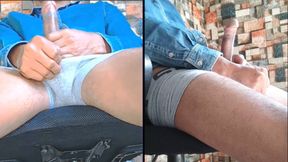 Hot Guy in Boxers Moaning Loudly and Stroking His Cock Nonstop - Real Masturbation