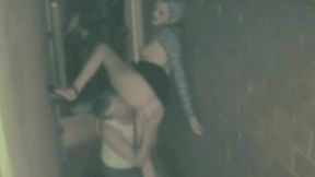 Alley slut gets pussy licked and bent for dick