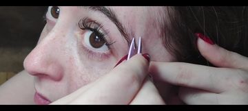 Tweezing My Eyebrows Close up
