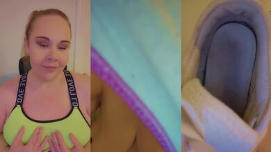 BBW British milf’s sweaty socks choke her cock thirst