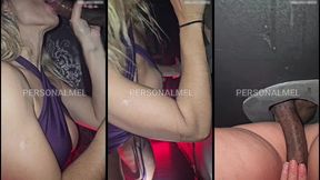 o sonho de esposa de corno! encontrar dois paus pretos no gloryhole