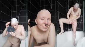 full head shave & shower