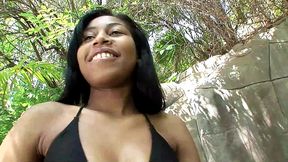 you ll be watching the sweet, chocolate college student, dolce damone as she sits on her...