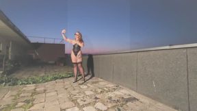 Behind the camera with Ella Peach on the roof