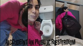 Unexpected accident in public restroom