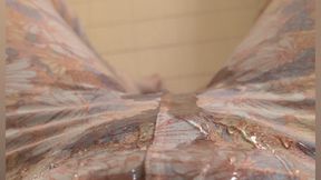 Wetting Pink Leggings Upside Down, Then Exposing Big Clit to Piss On Myself