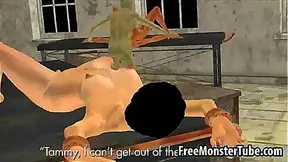Zombie Devours Petite Babes Lips in Steaming 3D Lust Clash