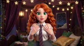 POV One Full Week with Stunning Slim Curly Fiery Ginger Girl at Magical University in Vibrant 3D Cartoon Style