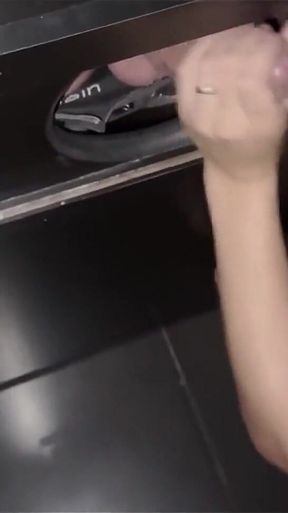 Giving Blowjob to Stranger at Gloryhole Today in Front of the Tame Cuckold