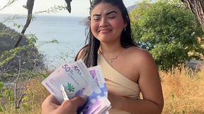 Latina girl agrees to fuck a stranger for a cash POV