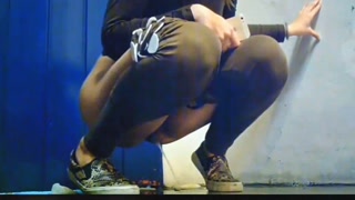 Pissing Squatting Down  In The Public Area