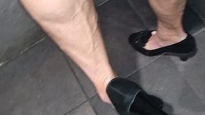 Vintage heels to bare feet