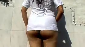 Huge hooters in a wet tee