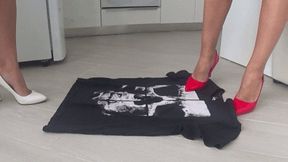 Wiping our Dirty shoes on your Black T Shirt sT