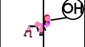 stickman animation: stuck in the wall and fuck