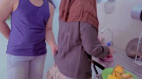 Budhe Cooking Harassed by Naughty Stepbrother