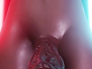 Shemale hentai Symmetra in neon light