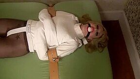 Natalie Minx bedtied in a Max Cita straitjacket