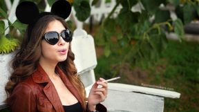 Sensual Russian Angel Smoking Cigarette in Sunlight