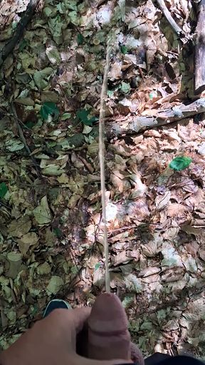 Horny pissed in the forest