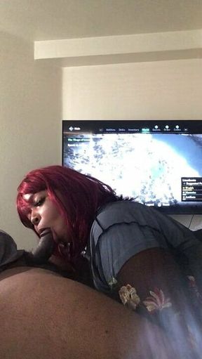 Sucking my gamer neighbor
