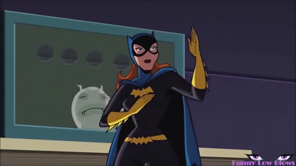 Batgirl FLYING KICK ballbusting anime kick in the nuts, DC Batman Batwoman