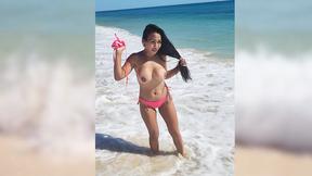 ”masturbation after outdoor posing & big tits teen pleased herself”