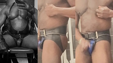 Black Muscle Masked Smoke Kink Jerk Off & Cum