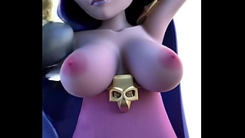 La bruja de Clash Royale mostrando las tetas