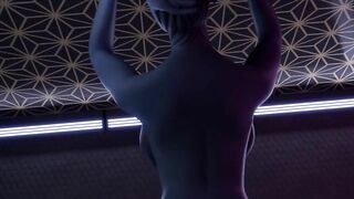 3D Cartoon Alien Liara Getting A Huge Asari Cock At the Gloryhole