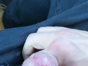 Squirting precum in public car park in my truck
