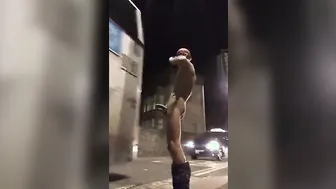 Exhibitionist Twink Strokes His Cock on Busy City Streets