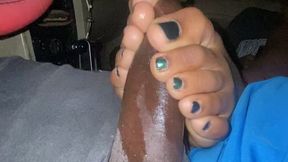 His baby mama again great Footjob