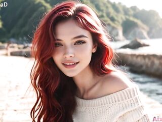 I met a hotty on a walk by the sea, drilled all her constricted holes and came in her throat[AI Generated]