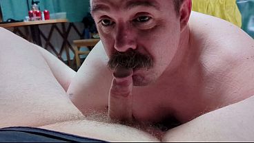 &quot_Squirt Squirt in the Yurt&quot_ - Mustache man Don K &quot_Mister Moustache&quot_ Dick sucks and blows bubba bear Rusty Piper'_s fat cock until it erupts in a stache-frosting torrent of sper