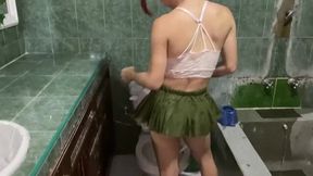 Trans Slut Chokes Huge Cock Then Drowns Me in Her Gushing Milk