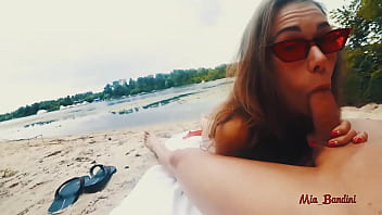 PUBLIC ANAL FUCK ON THE BEACH WITH CUMSHOT ON FITNESS BODY. MIA BANDINI