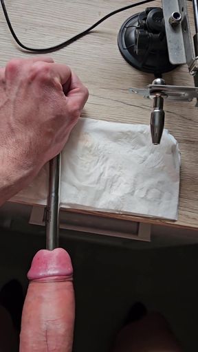 Thrilling moment from "extreme cocksounding and urethra stretch with machine Part 2"