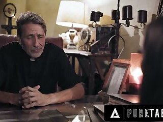 PURE TABOO Creepy Priest Convinces Sinful Bride-To-Be Gia Paige To Submit In Exchange For Absolution