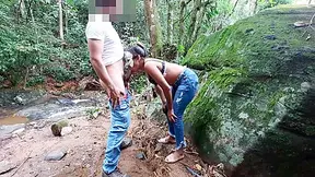 Whore At The Waterfall Giving The Anus And Sucking