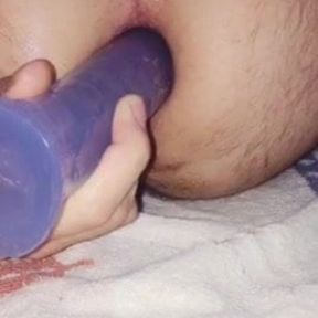 My first anal big dildo (gay gaped hole)